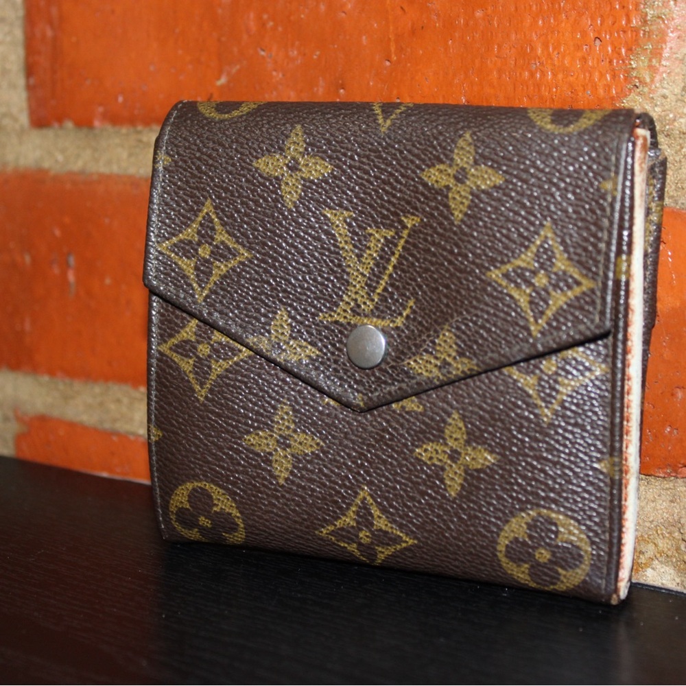 LOUIS VUITTON W Hook Wallet Monogram Beige Monogram Canvas Authentic USE…